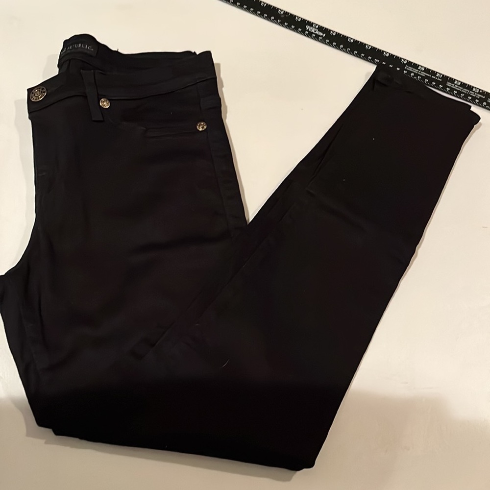 Rock & Republic  size 12 black jeans high rise skinny stretch denim NWOT